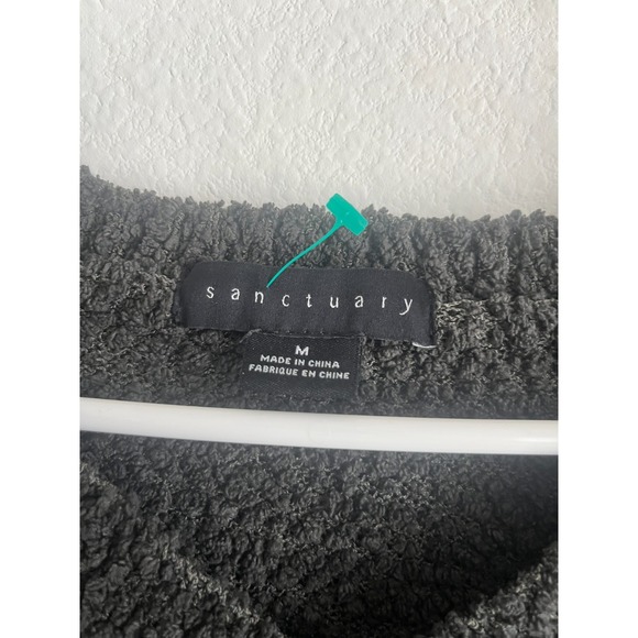 Sanctuary Sweater Womens Medium Charcoal Gray Knit V Neck Side Slit High Low Hem - Picture 4 of 5